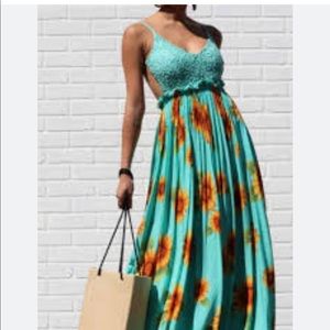 Backless Sunflower MAXI Dress by Dress Day